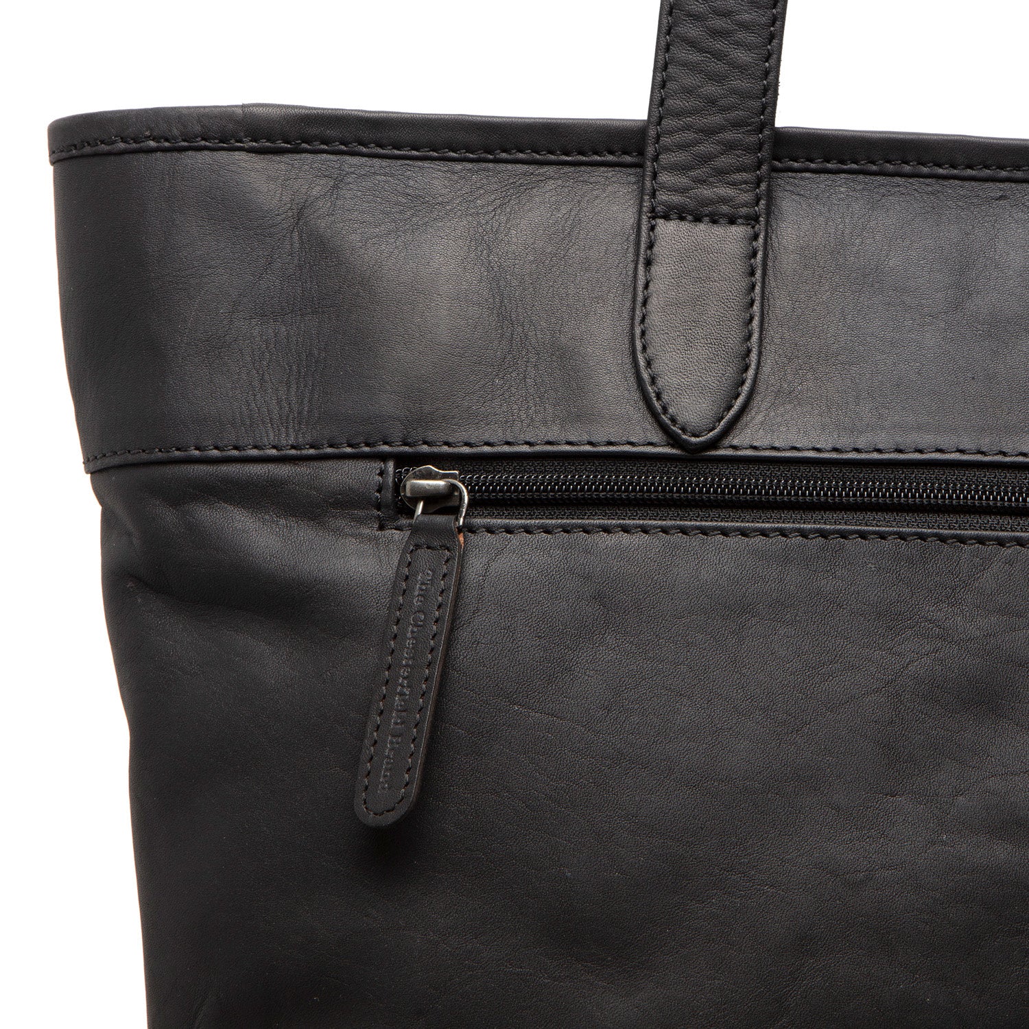 Leather Tote Bag Black Monza - Image 5