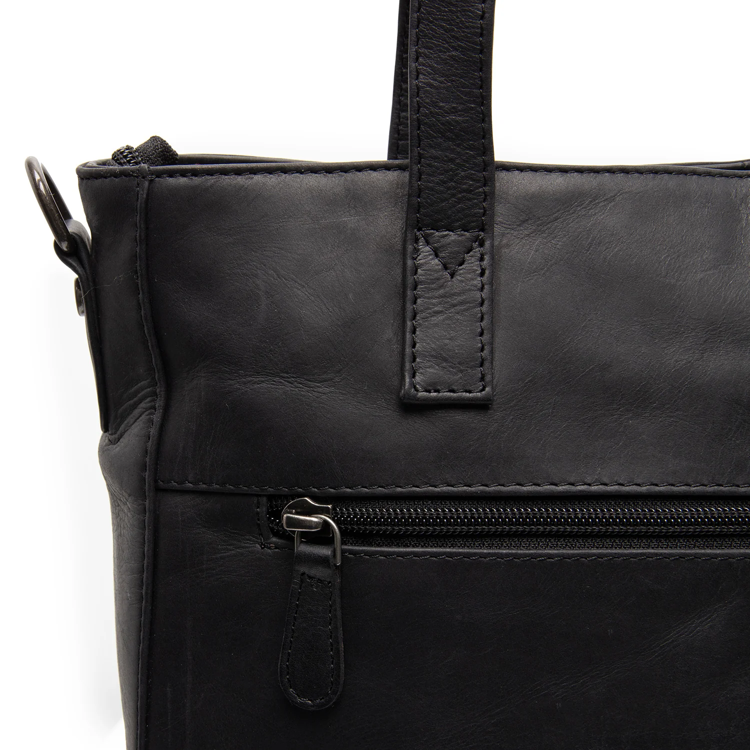 Leather Shoulder Bag Black Mosel - Image 3