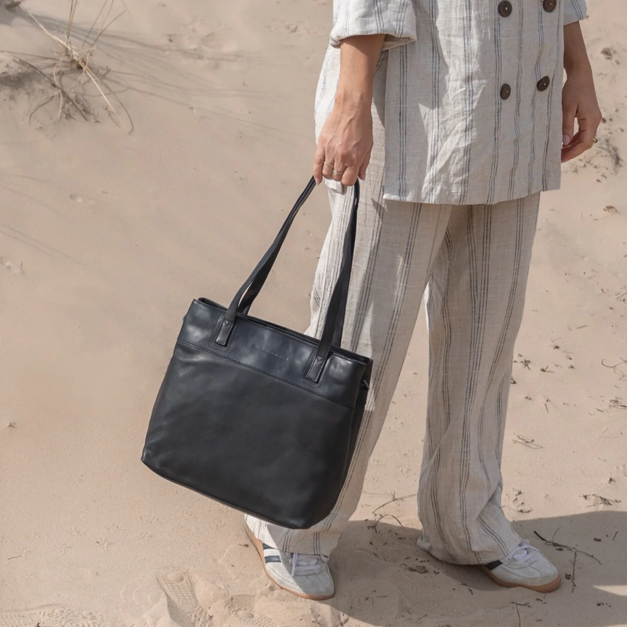 Leather Shopper Black Nola - Image 3