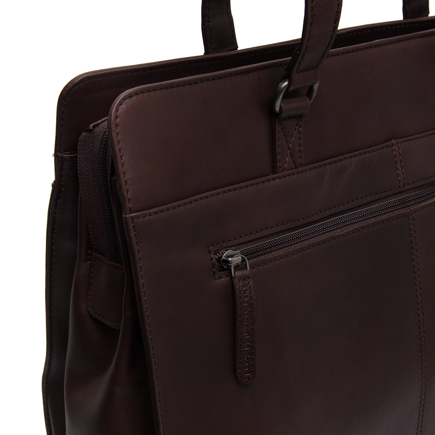 Leather Shoulder Bag Brown Fidenza - Image 7