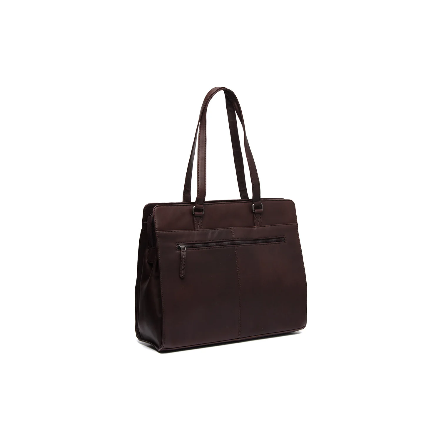 Leather Shoulder Bag Brown Fidenza - Image 8