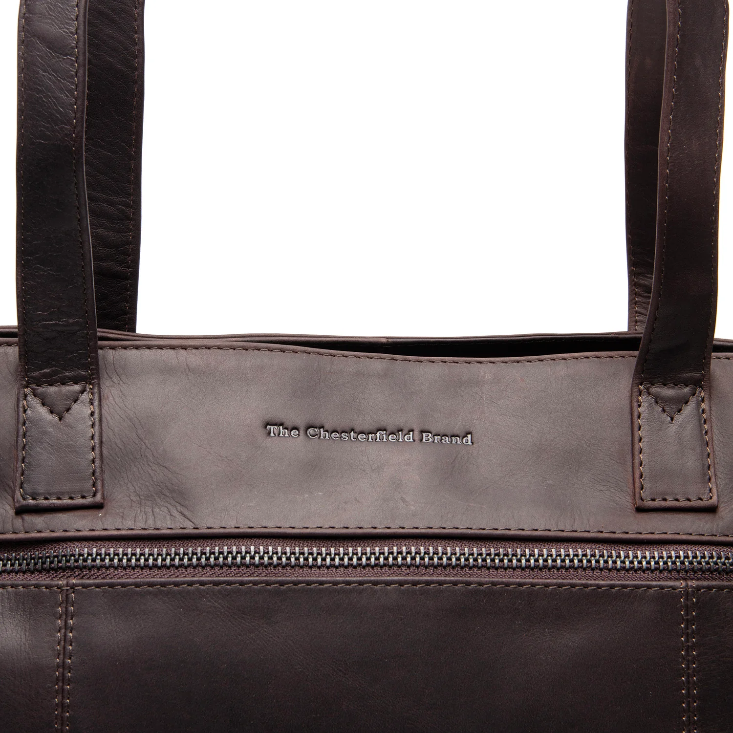 Leather Tote Bag Brown Osira - Image 2