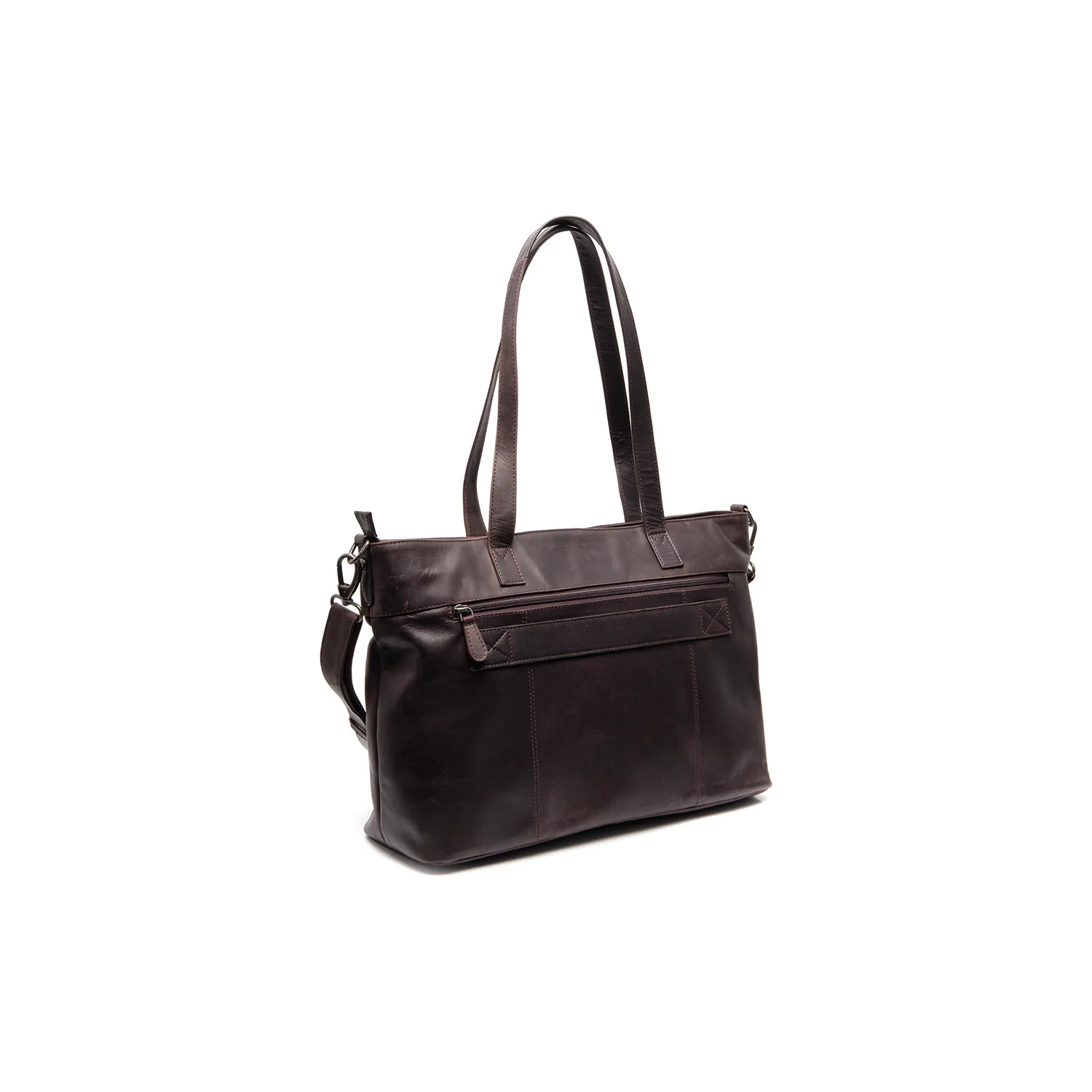 Leather Tote Bag Brown Osira - Image 6