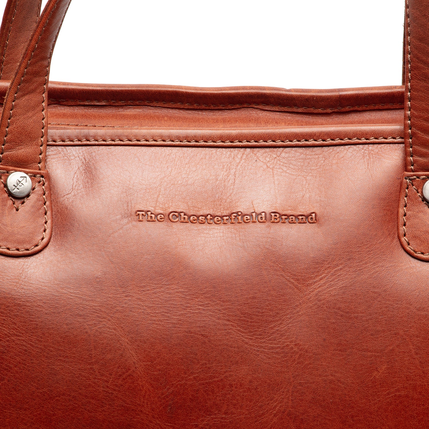 Leather Tote Bag Cognac Astano - Image 3