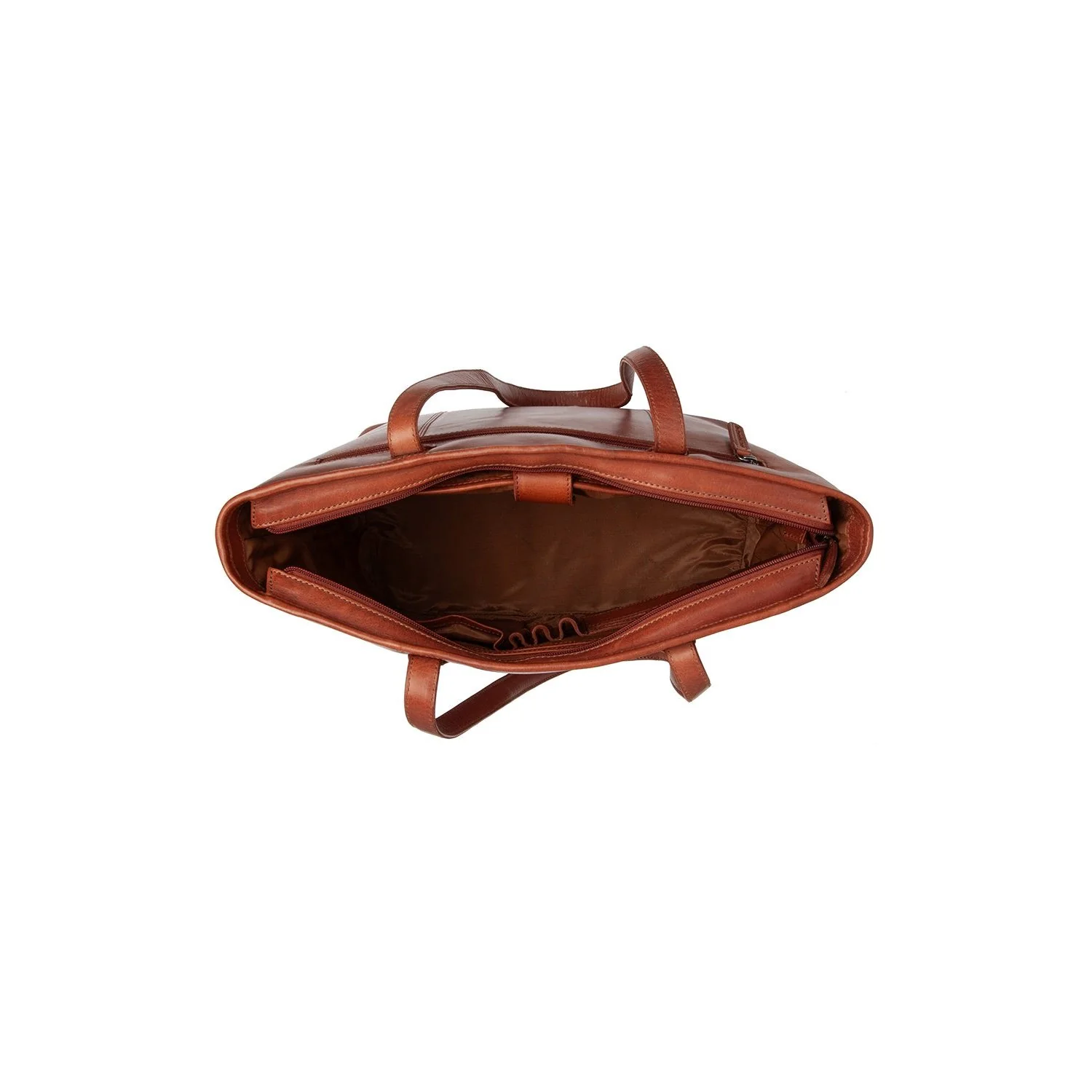 Leather Tote Bag Cognac Astano - Image 5