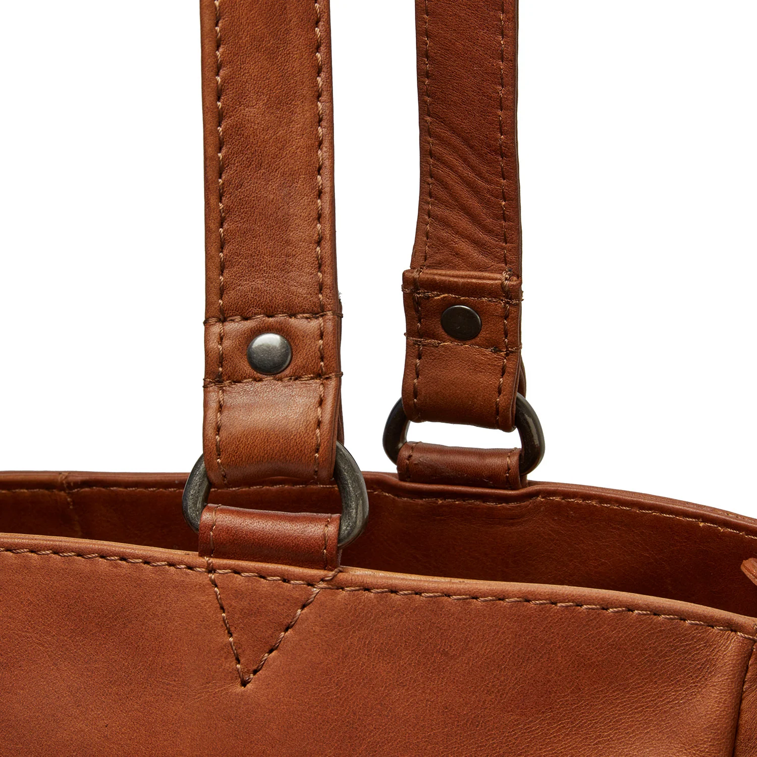 Leather Tote Bag Cognac Berlin - Image 5