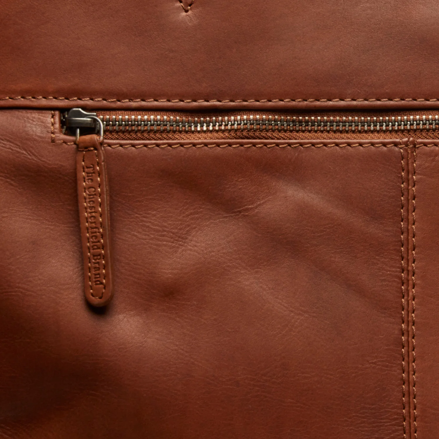 Leather Tote Bag Cognac Berlin - Image 6