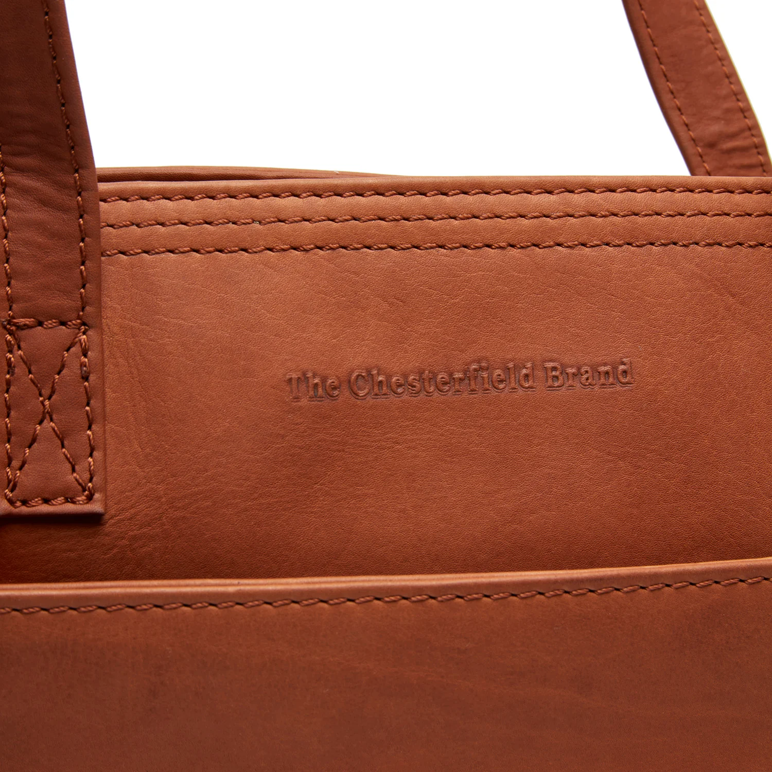 Leather Tote Bag Cognac Estella - Image 2
