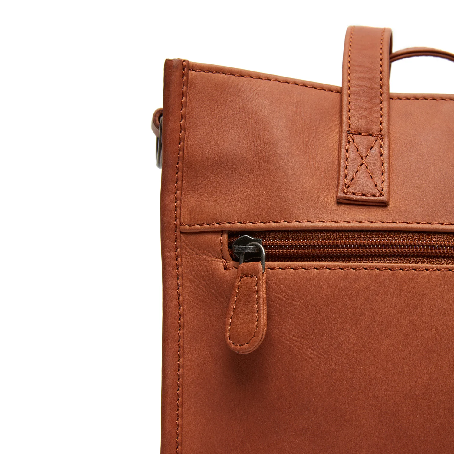 Leather Tote Bag Cognac Estella - Image 3