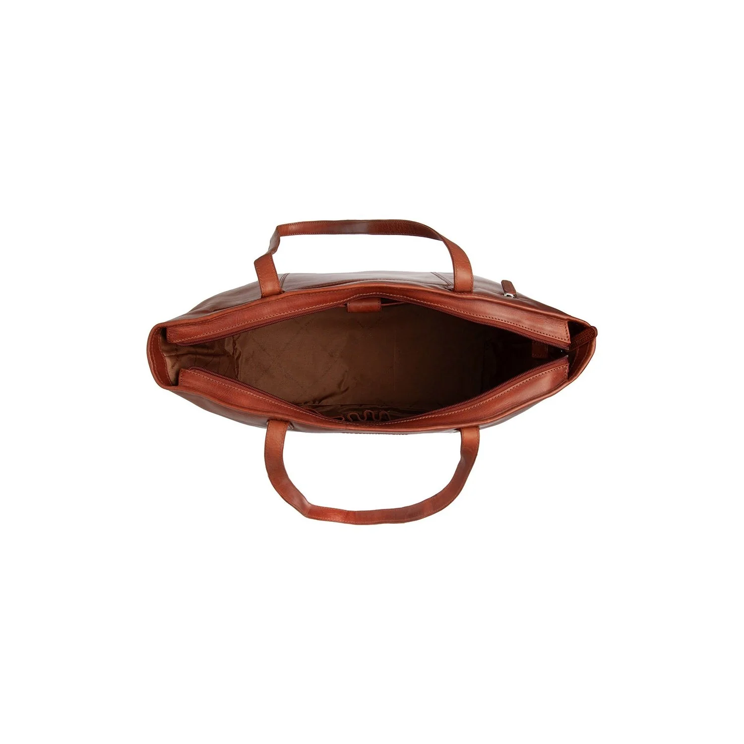 Leather Tote Bag Cognac Ferrera - Image 6