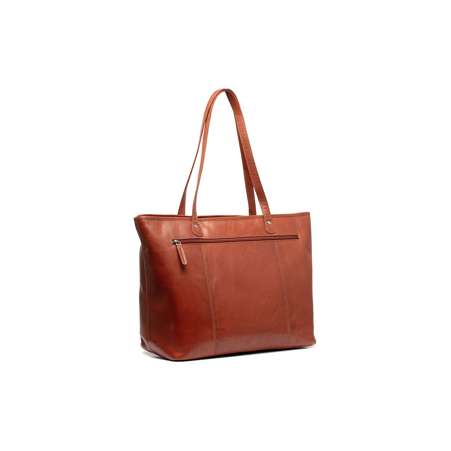 Leather Tote Bag Cognac Ferrera - Image 8