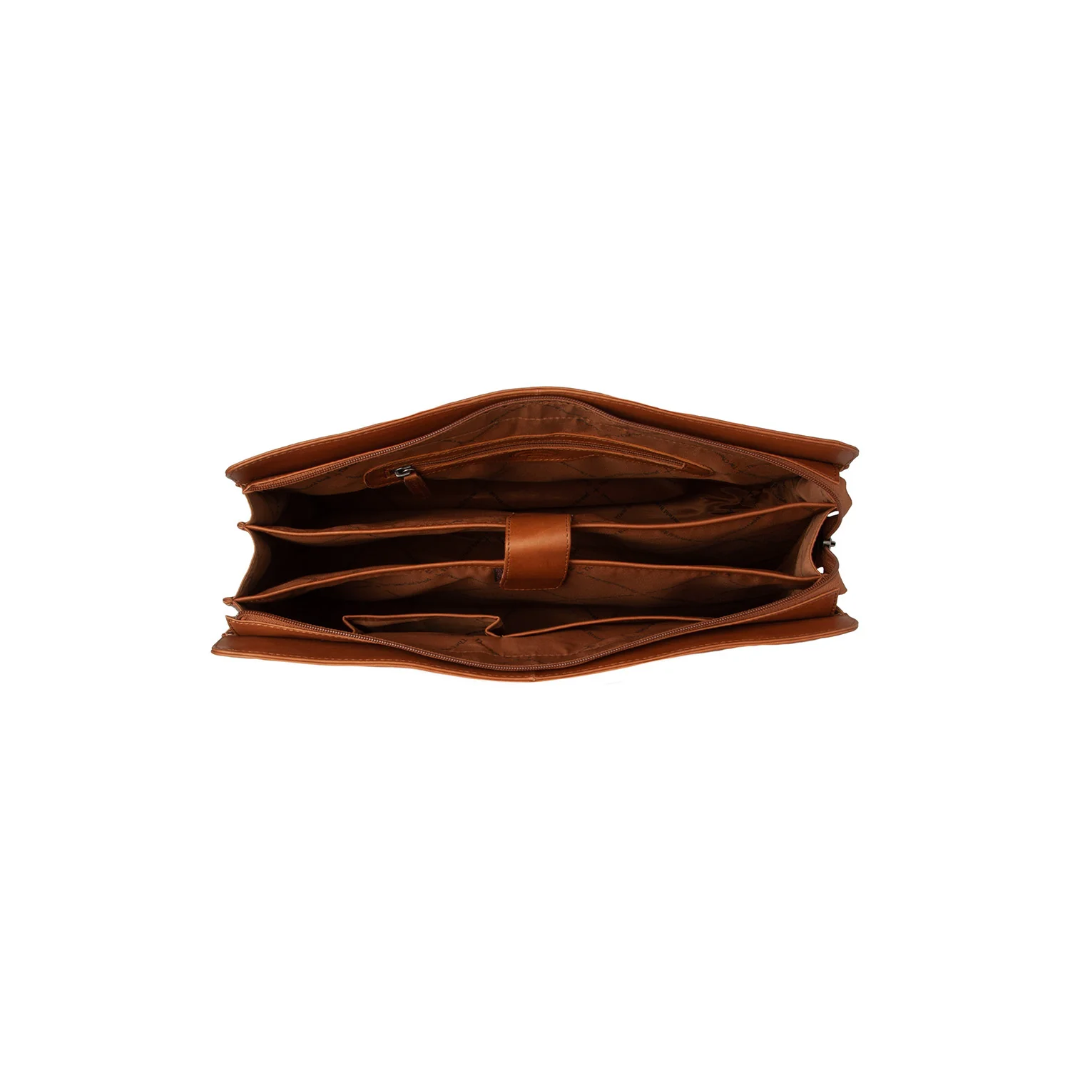 Leather Shoulder Bag Cognac Fidenza - Image 6