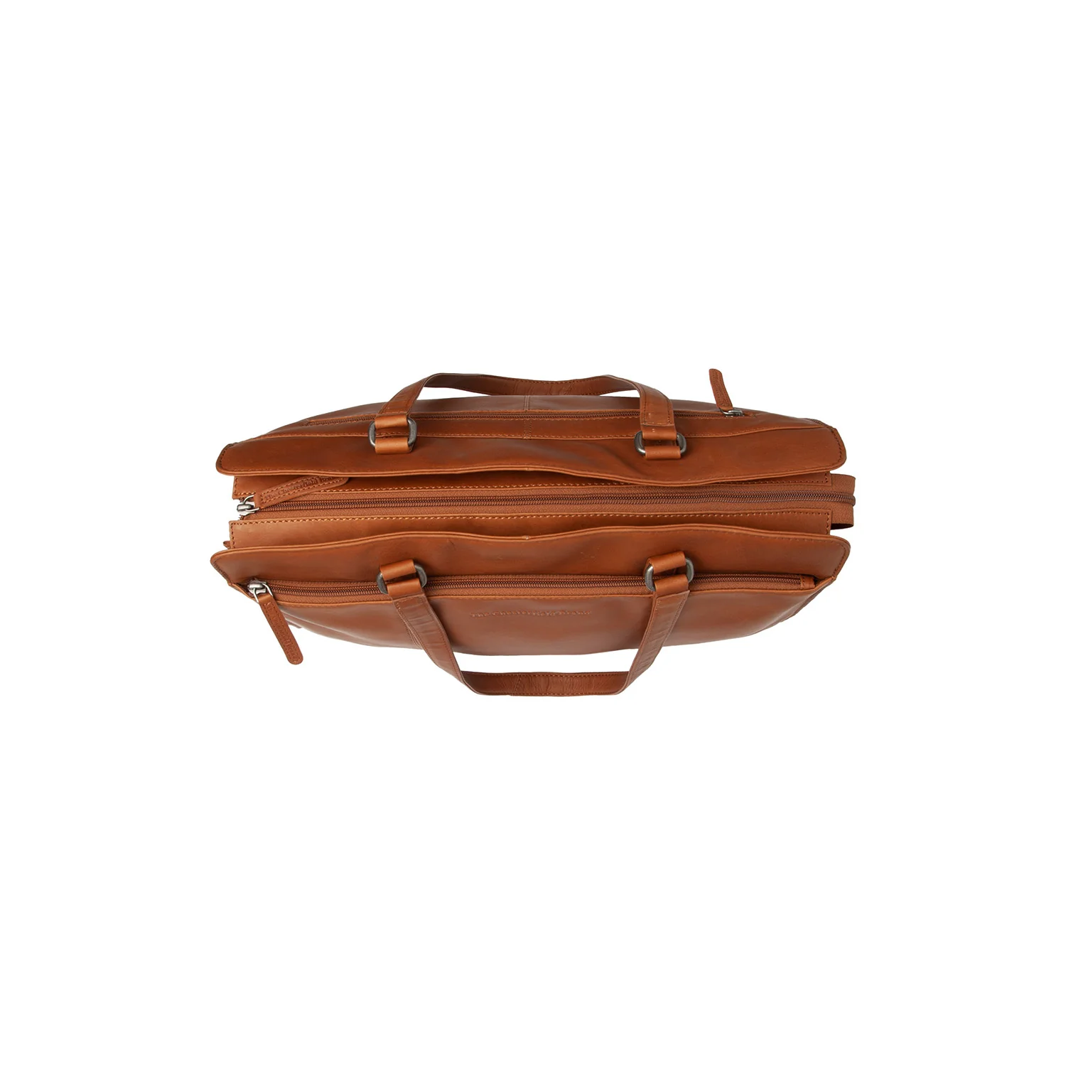 Leather Shoulder Bag Cognac Fidenza - Image 7
