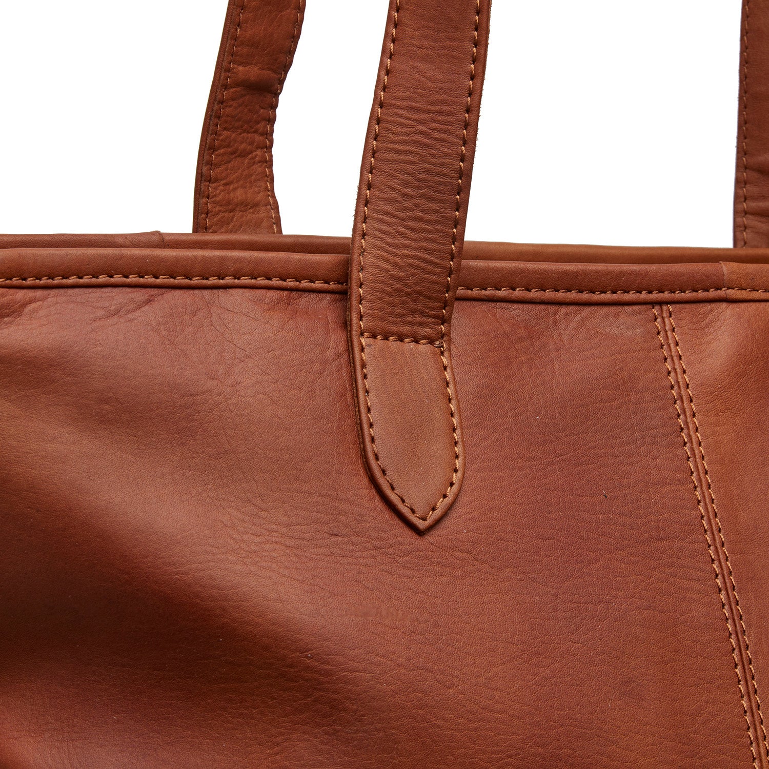 Leather Tote Bag Cognac Monza - Image 5