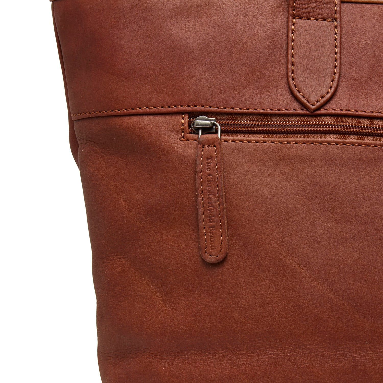 Leather Tote Bag Cognac Monza - Image 6