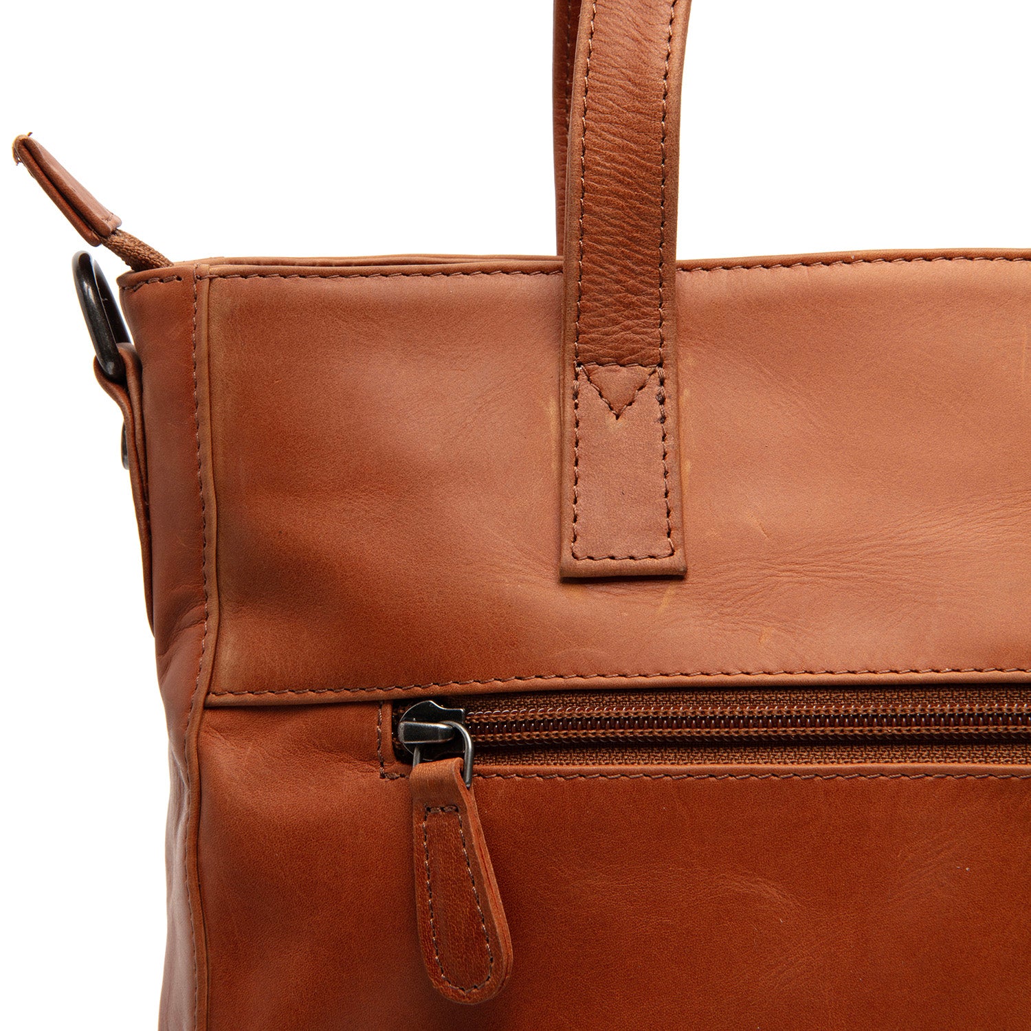 Leather Shoulder Bag Cognac Mosel - Image 3