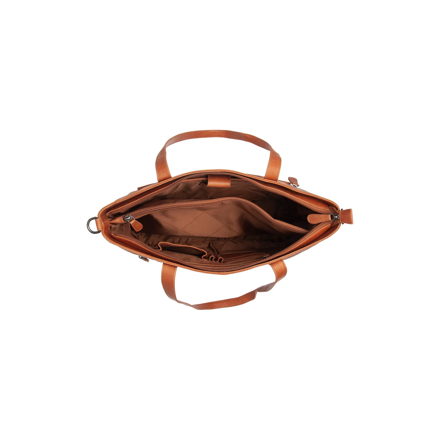 Leather Tote Bag Cognac Osira - Image 5