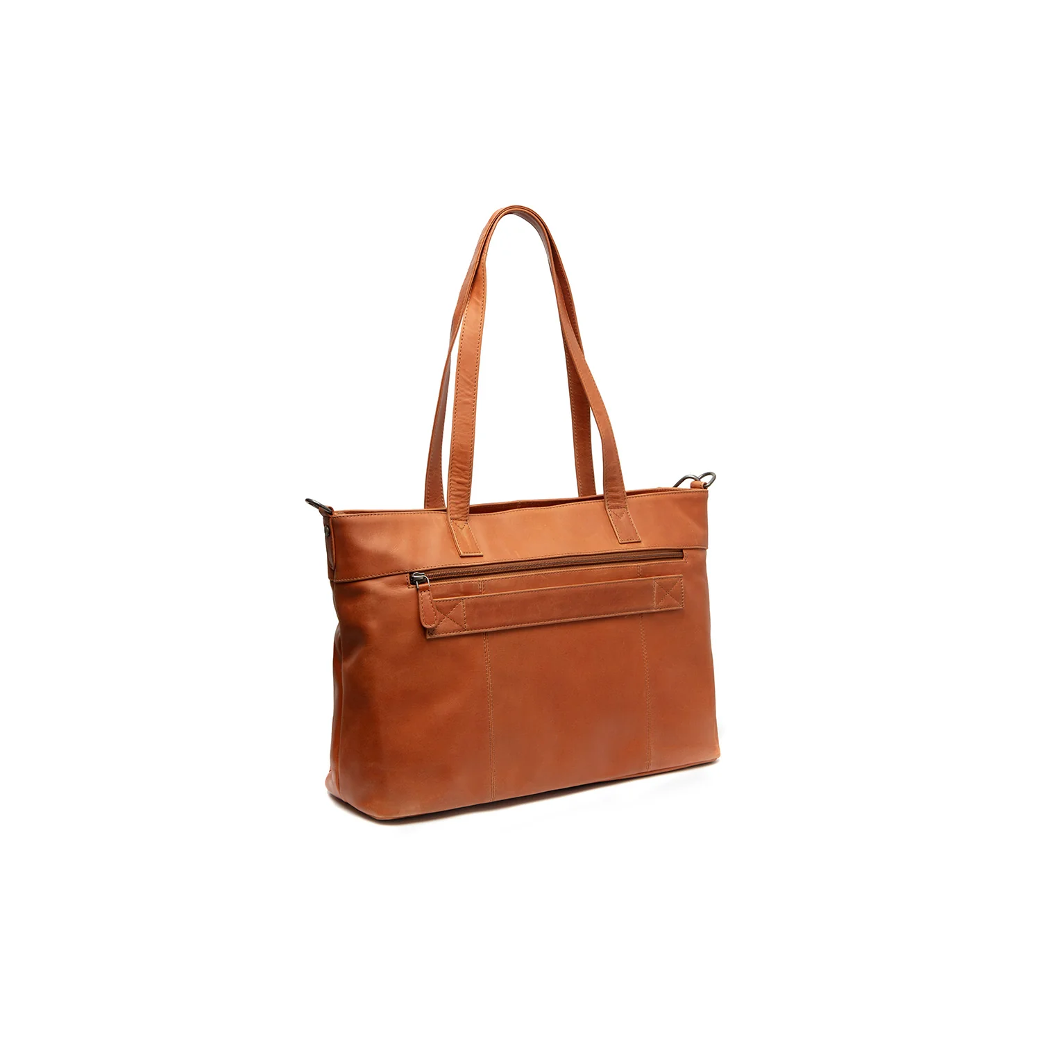 Leather Tote Bag Cognac Osira - Image 6
