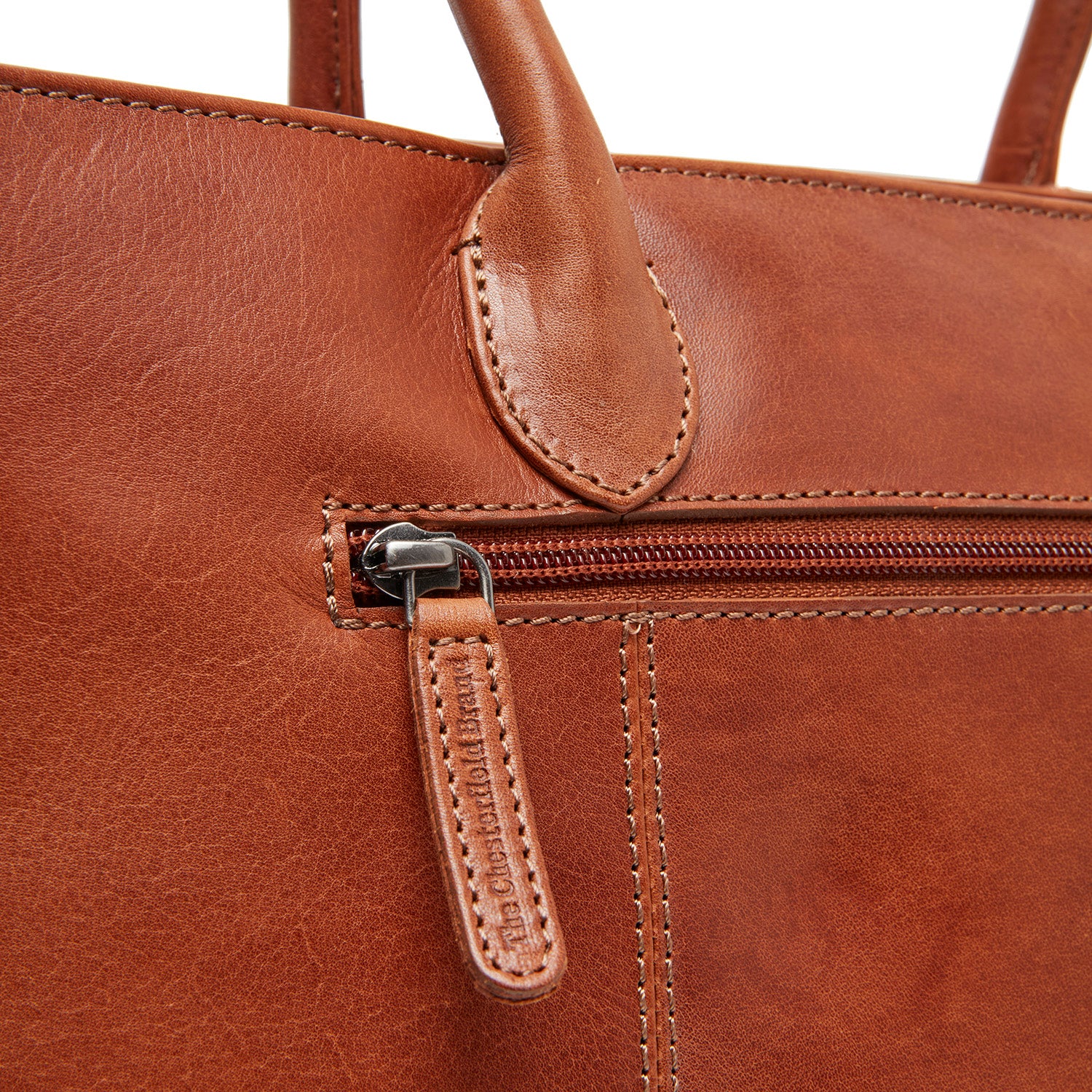Leather Handbag Cognac Pergamino - Image 5