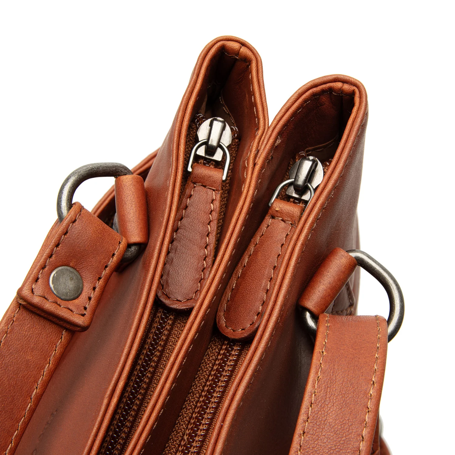 Leather Tote Bag Cognac Raynor - Image 6