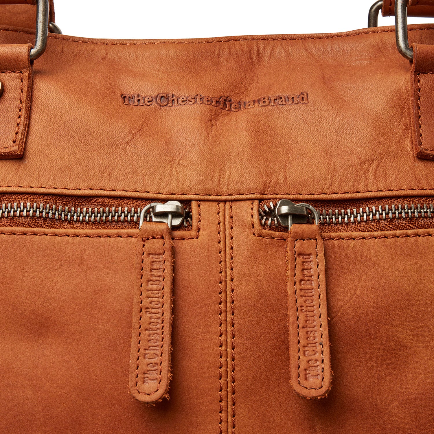 Leather Shoulder Bag Cognac Rome - Image 5