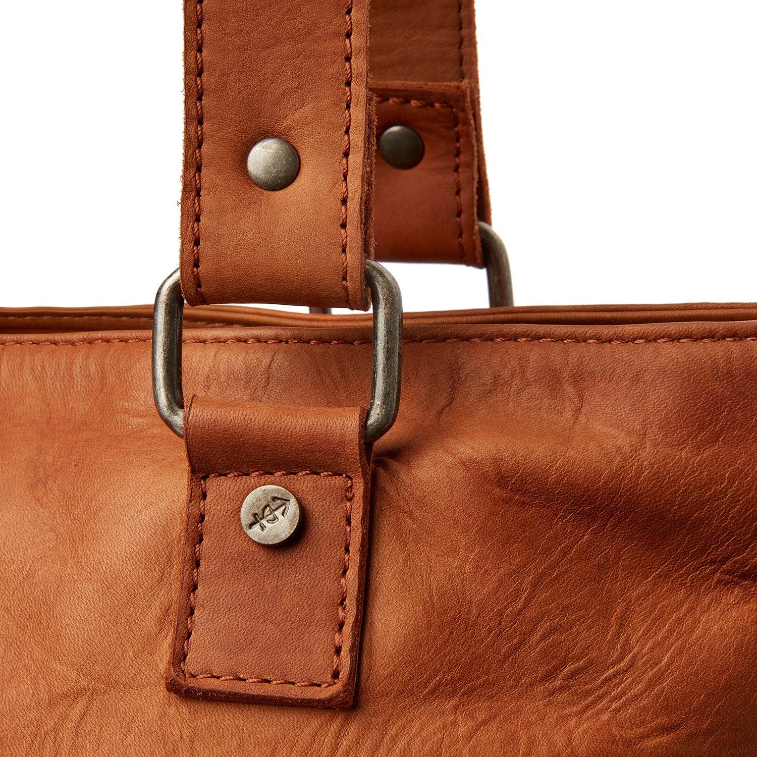 Leather Shoulder Bag Cognac Rome - Image 6