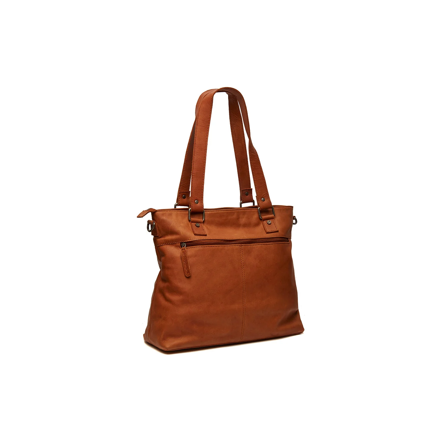 Leather Shoulder Bag Cognac Rome - Image 7