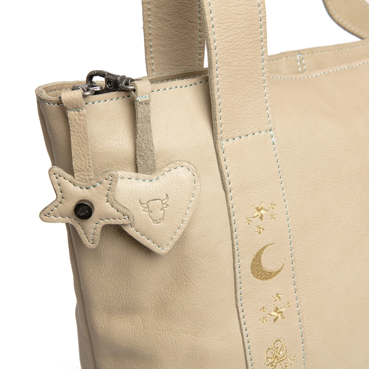 Leather Tote Bag Ocean Green Heatherly - Image 4