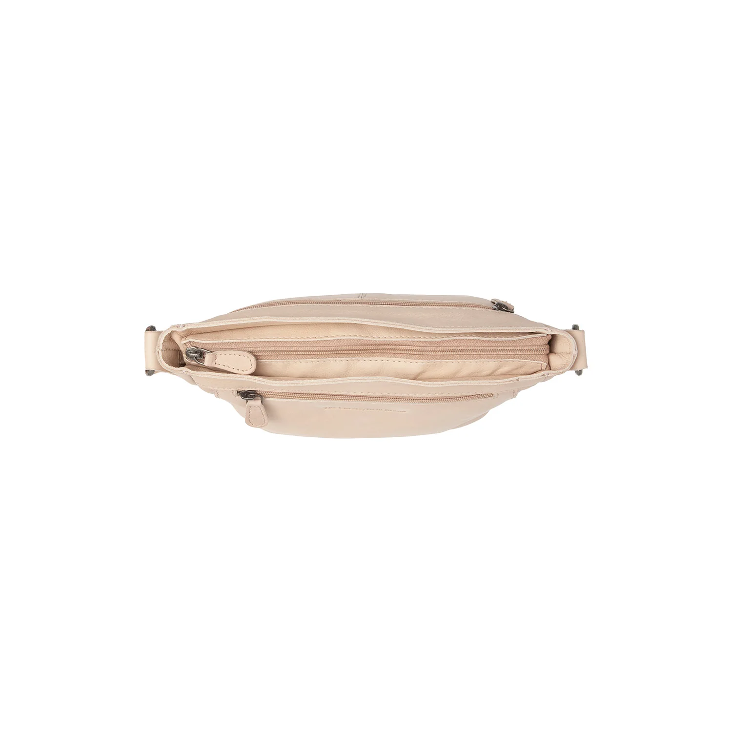 Leather Crossbody Bag Beige Aston - Image 4