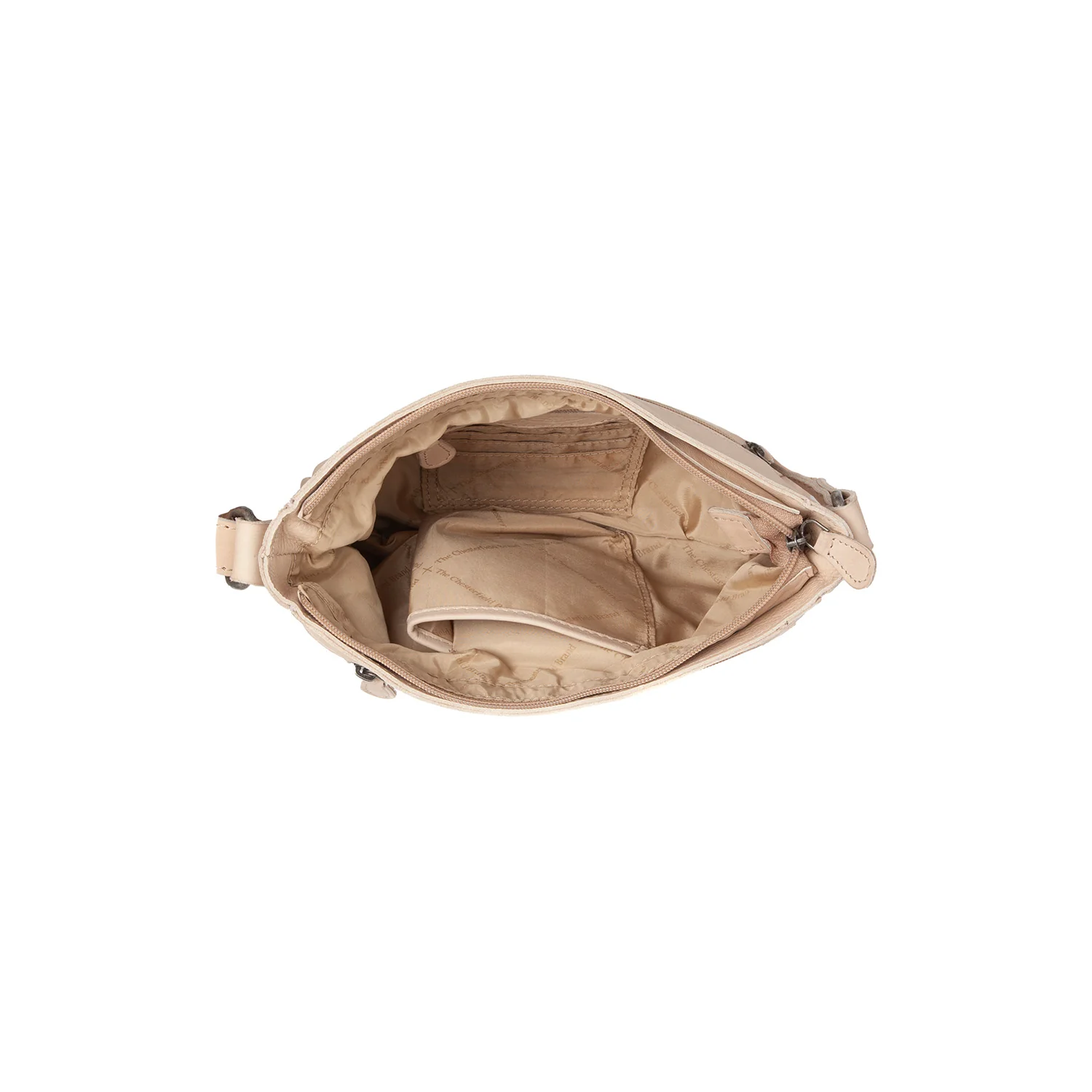 Leather Crossbody Bag Beige Aston - Image 5