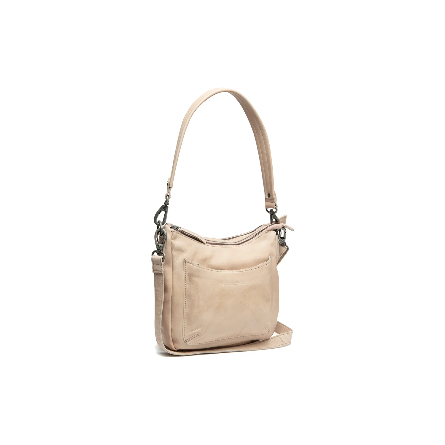 Leather Shoulder Bag Beige Caroline