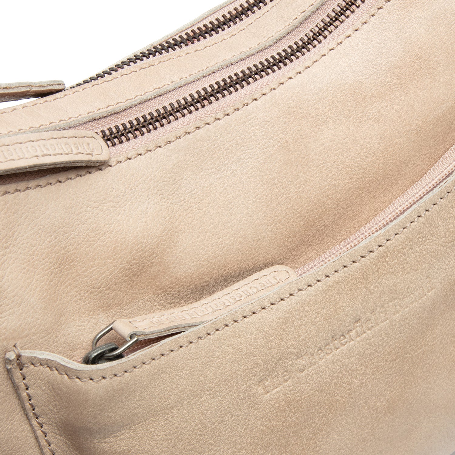 Leather Shoulder Bag Beige Caroline - Image 2