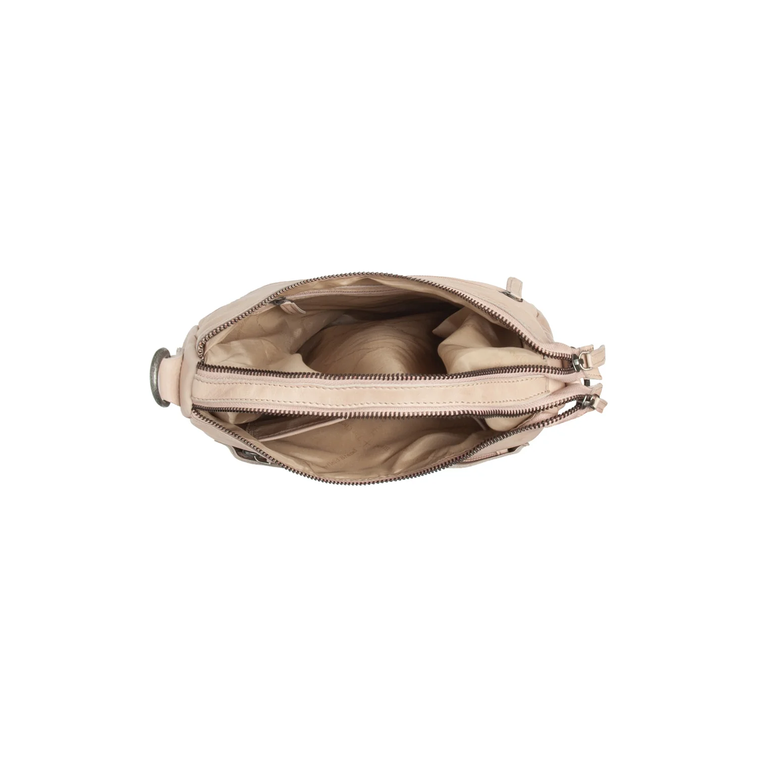 Leather Shoulder Bag Beige Caroline - Image 4