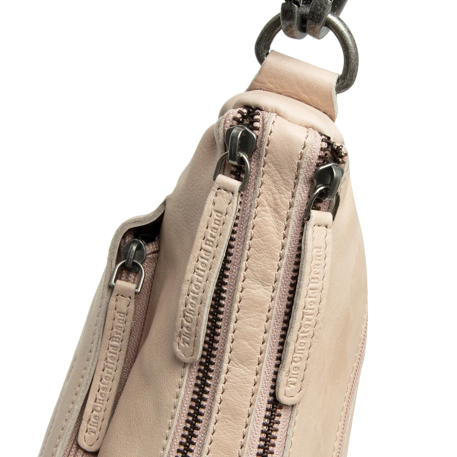 Leather Shoulder Bag Beige Caroline - Image 5