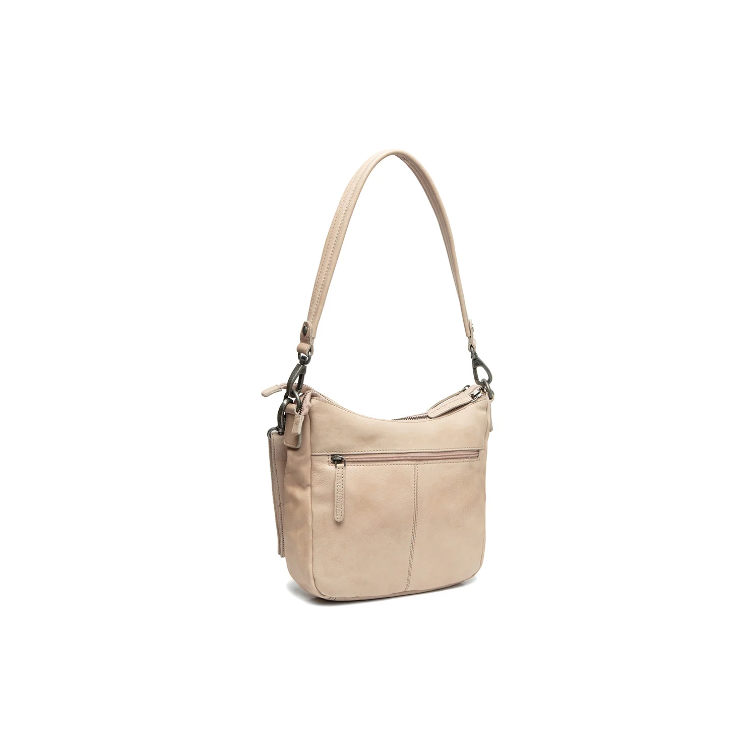 Leather Shoulder Bag Beige Caroline - Image 6