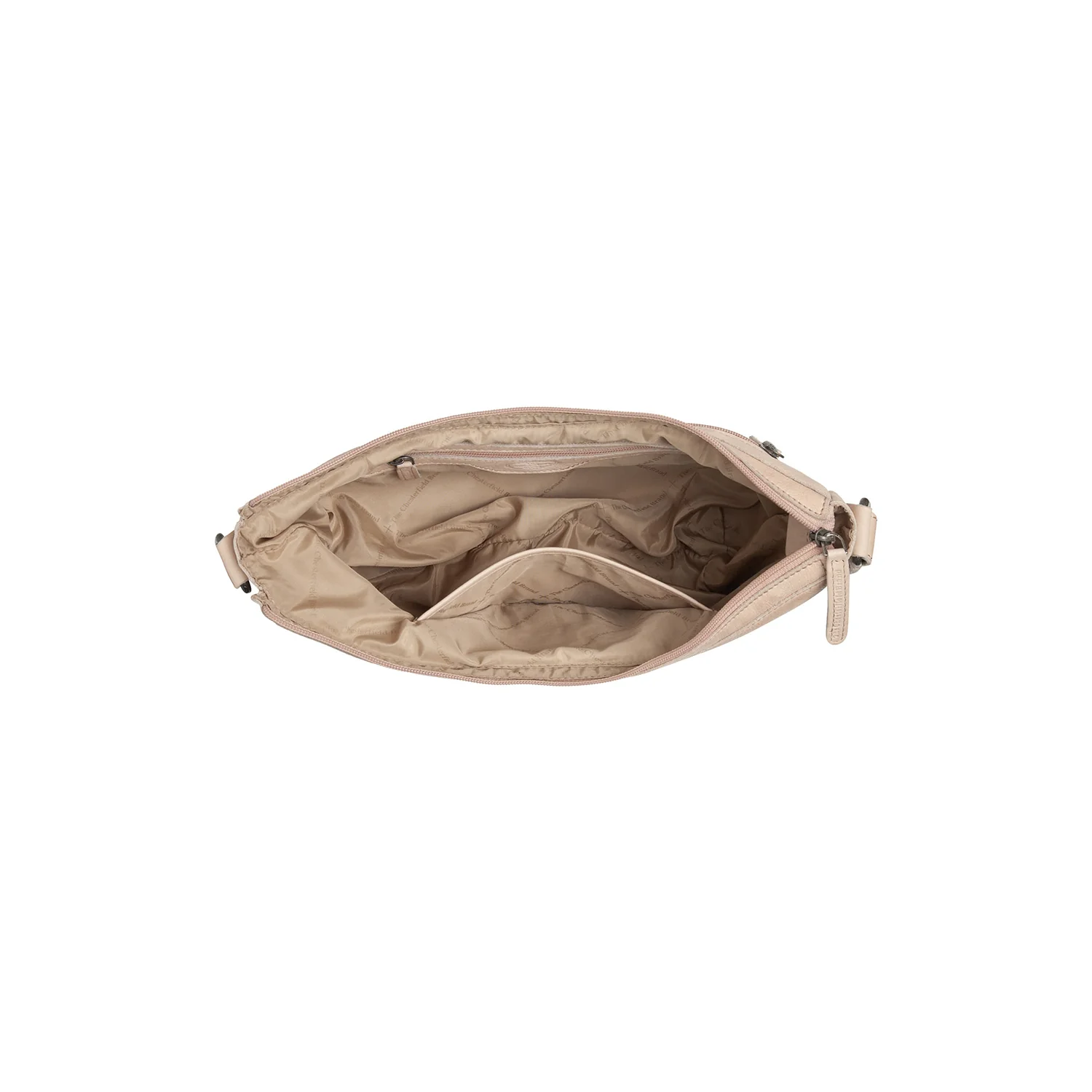 Leather Crossbody Bag Beige Clarita - Image 3