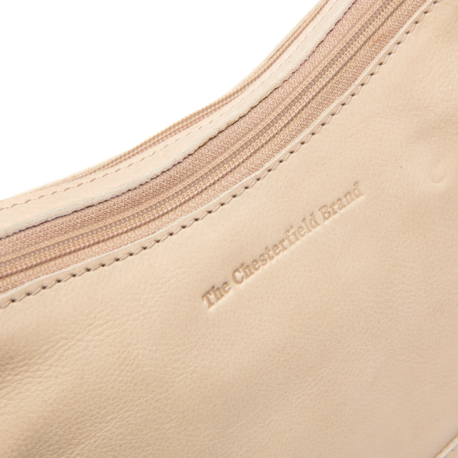 Leather Shoulder Bag Beige Irving - Image 2