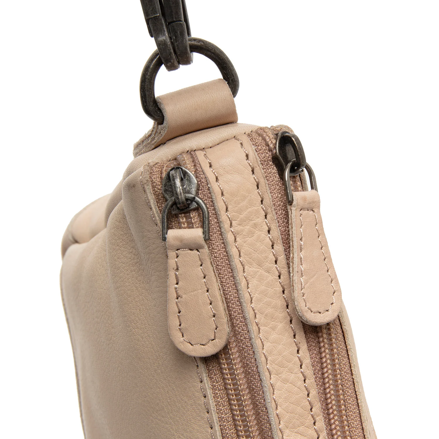 Leather Shoulder Bag Beige Irving - Image 5