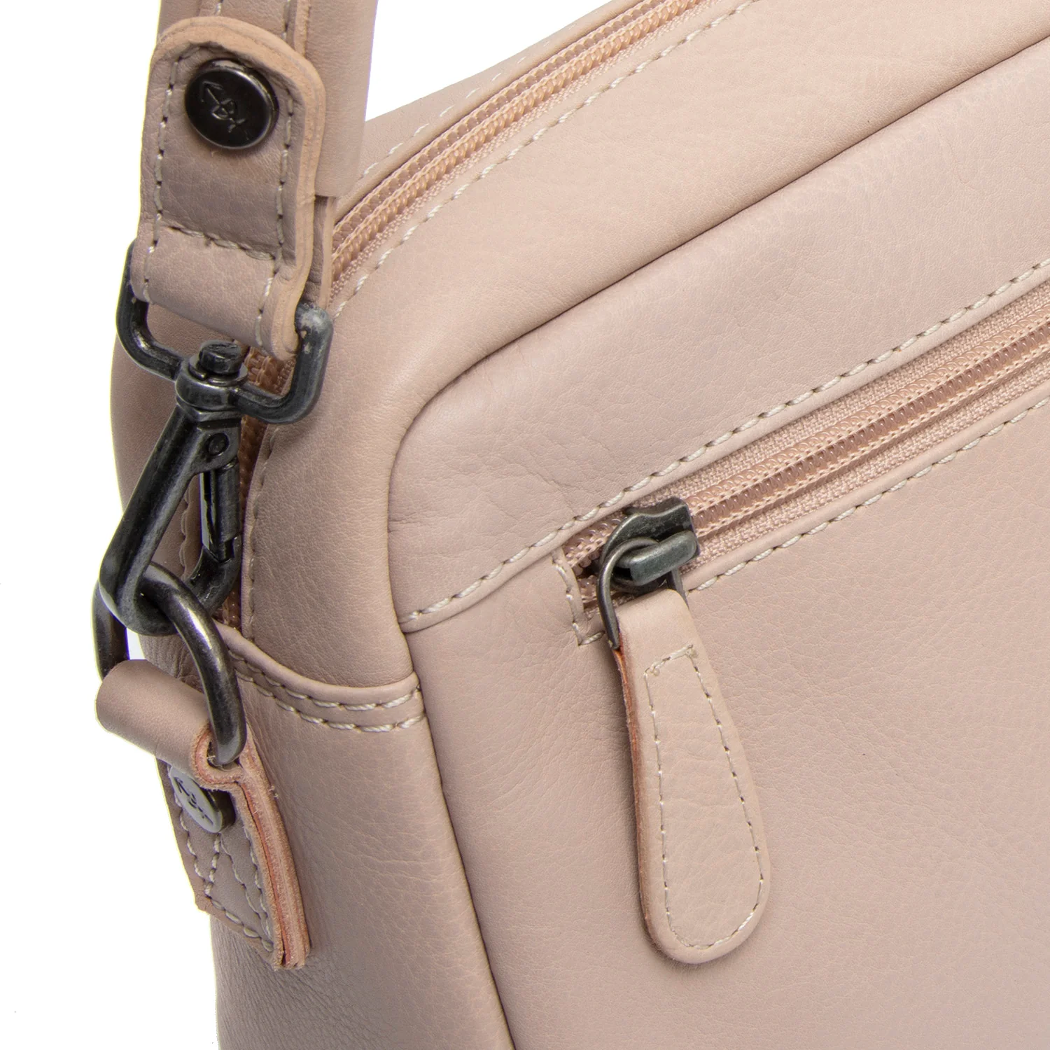 Leather Shoulder Bag Beige Liora - Image 5