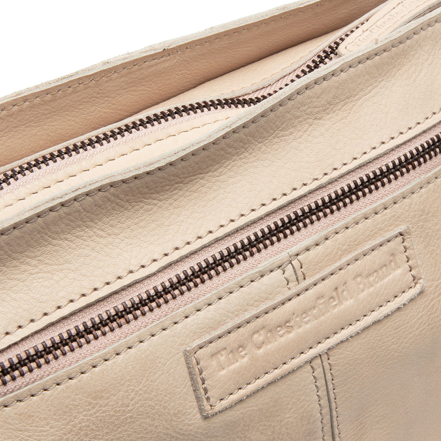 Leather Shoulder Bag Beige Lucy - Image 2