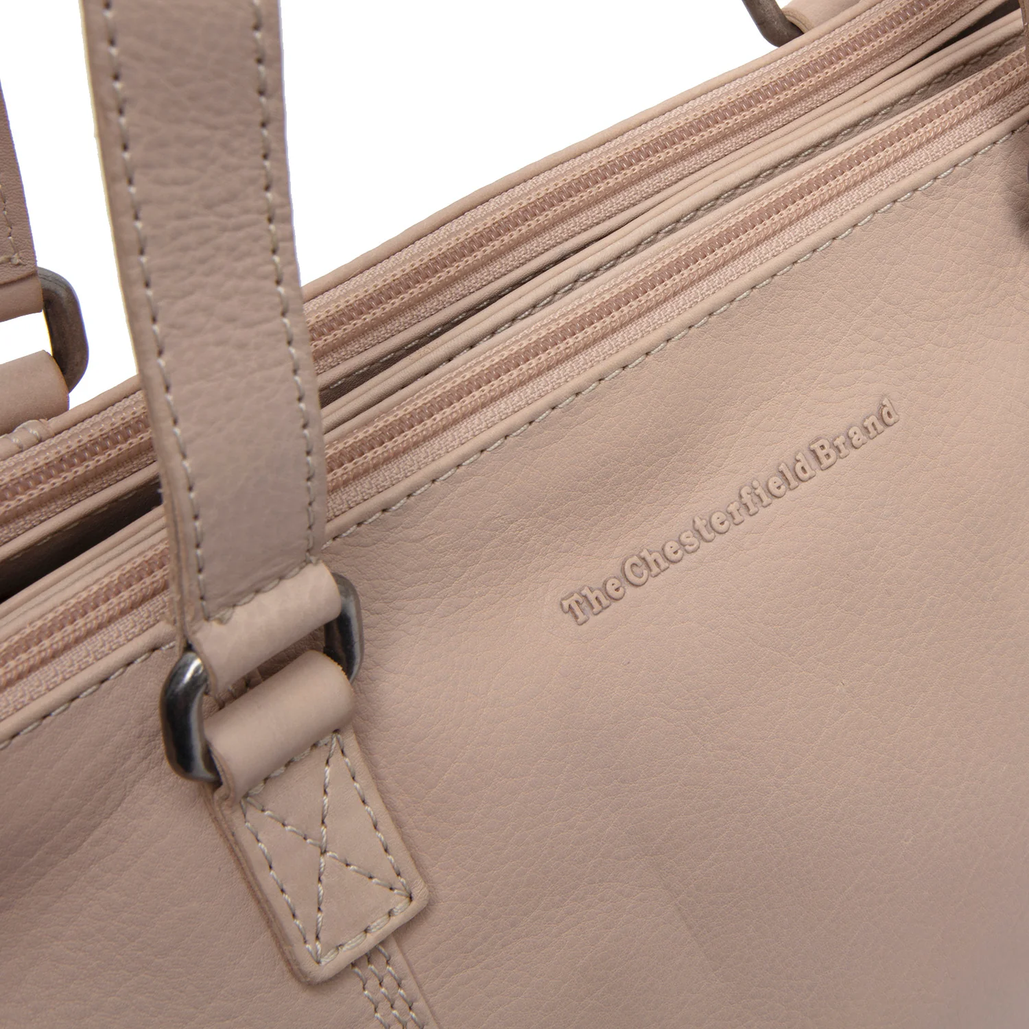 Leather Shoulder Bag Beige Marvos - Image 3