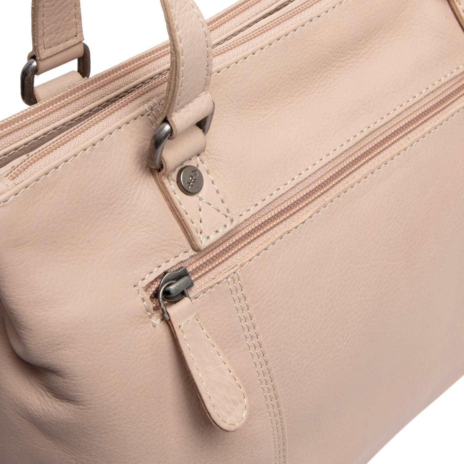 Leather Shoulder Bag Beige Marvos - Image 6