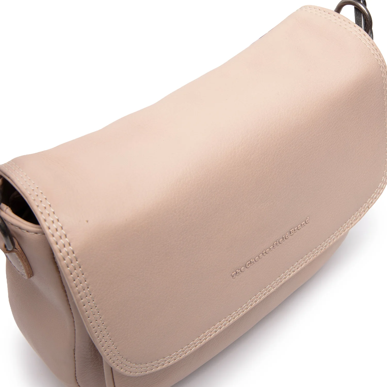 Leather Shoulder Bag Beige Miloa - Image 4