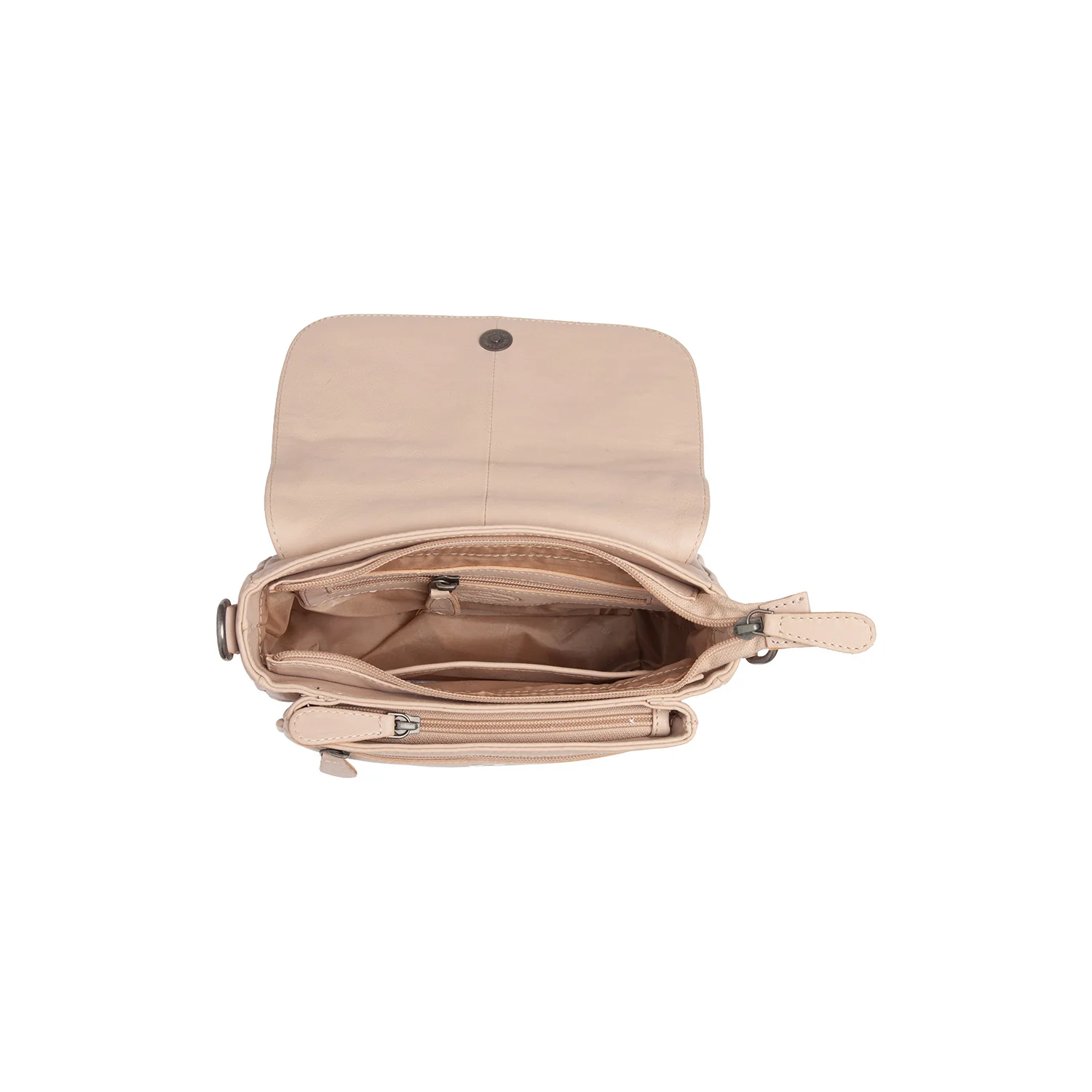 Leather Shoulder Bag Beige Miloa - Image 7