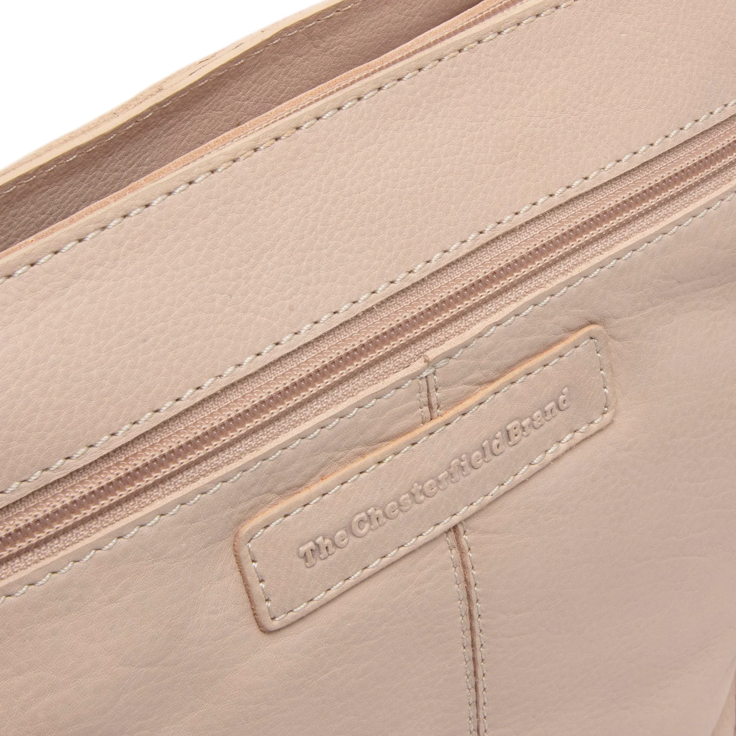 Leather Shoulder Bag Beige Zarita - Image 4