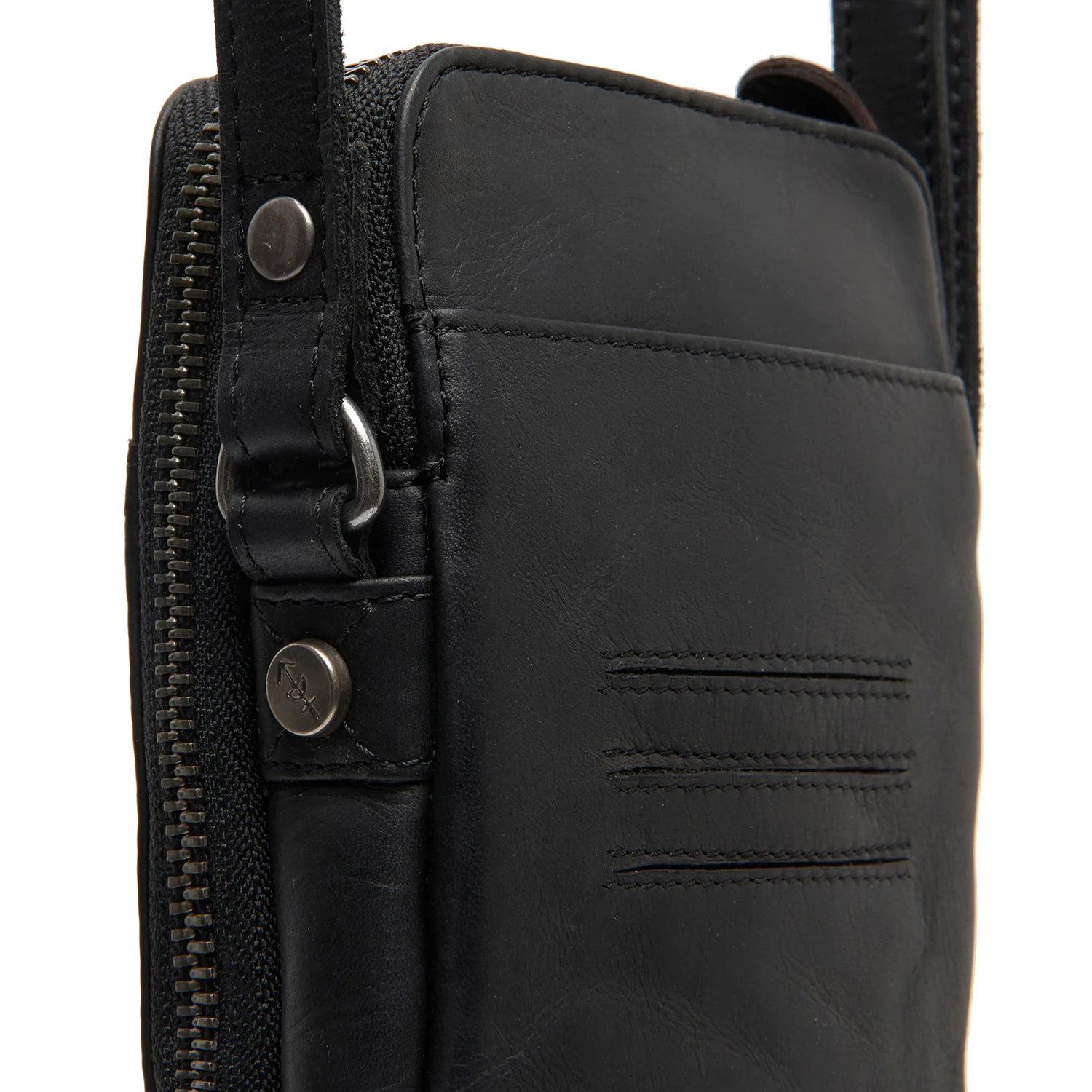 Leather Phone Bag Black Alesund - Image 3
