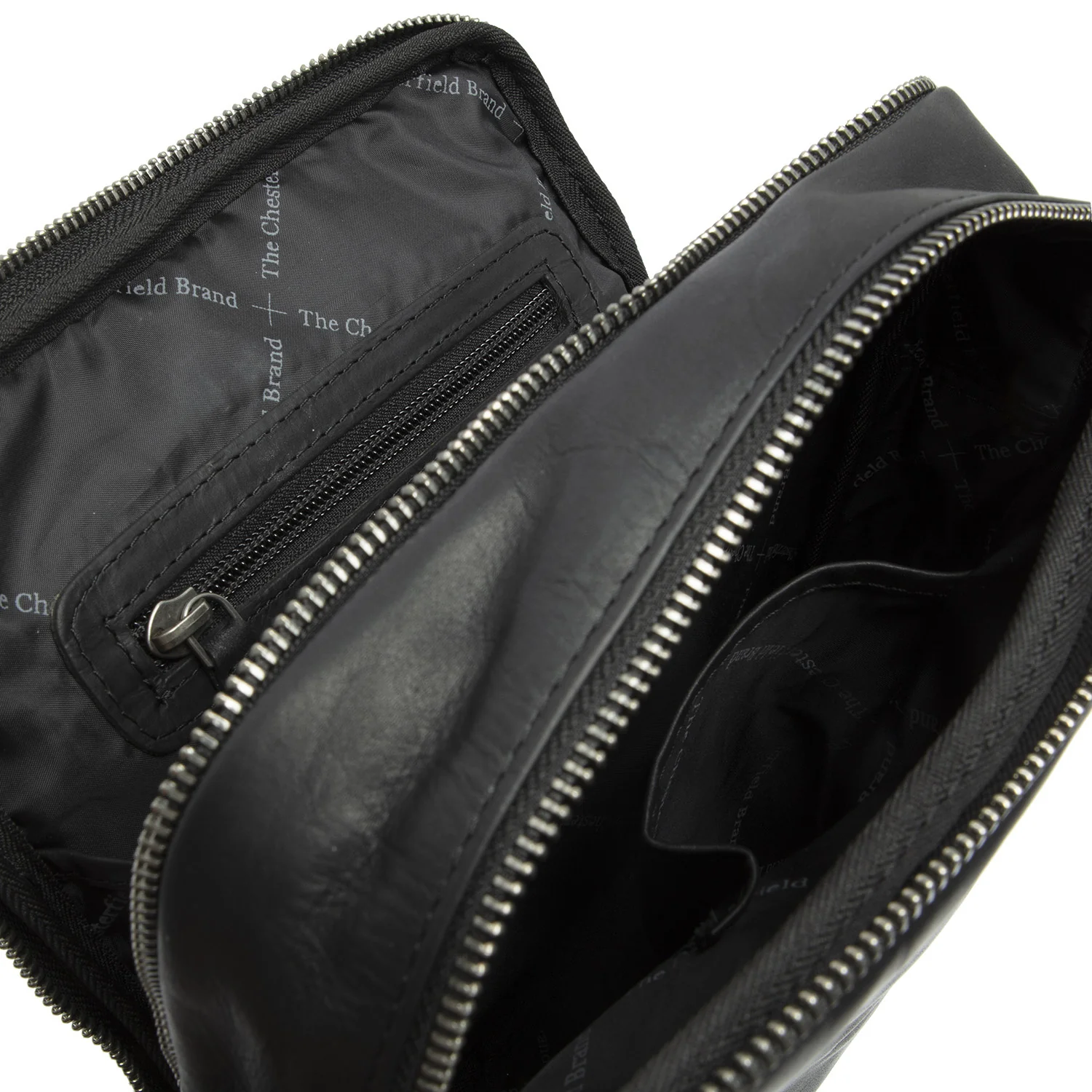 Leather Crossbody Bag Black Alva - Image 3