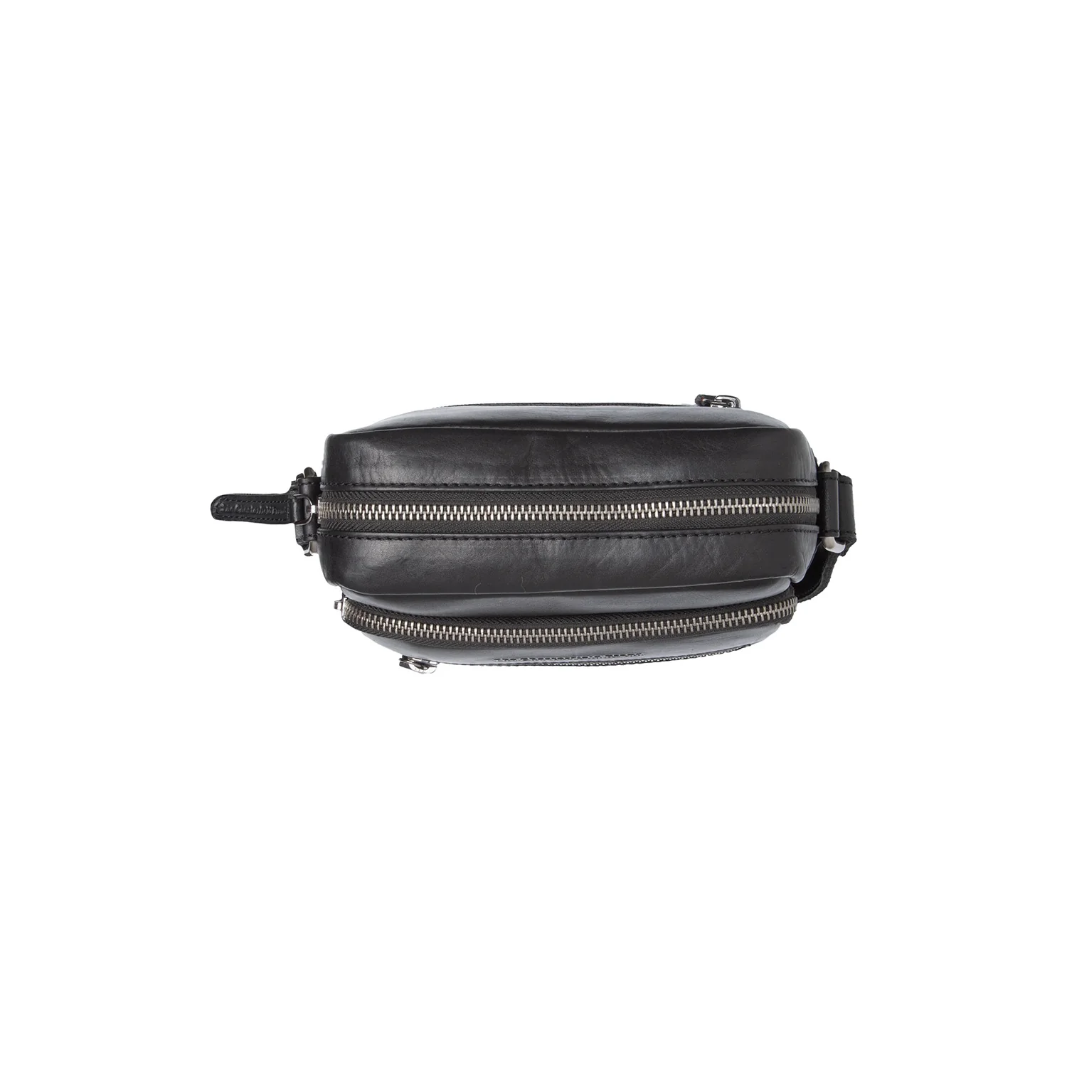 Leather Crossbody Bag Black Amantea - Image 3