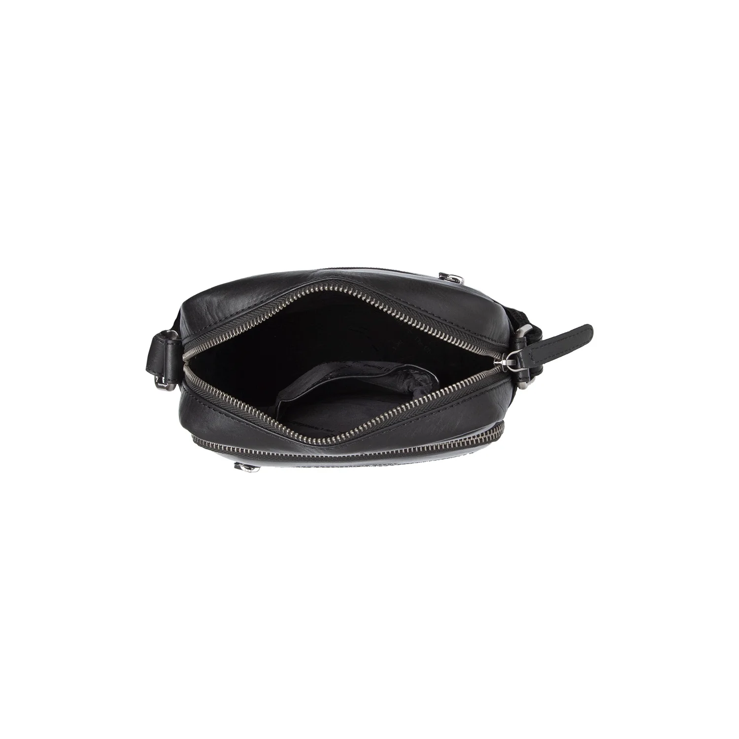 Leather Crossbody Bag Black Amantea - Image 4