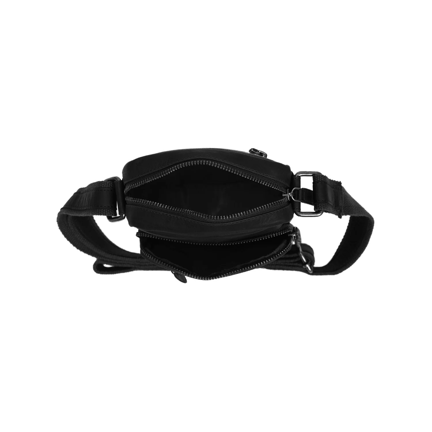 Leather Crossbody Bag Black Bremen - Image 3